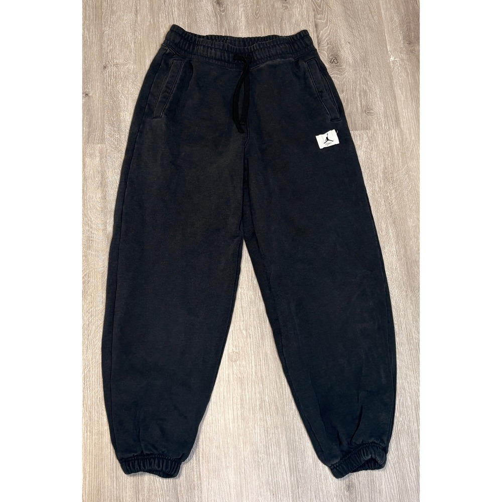 Jordan Essentials Womens Fleece Pants Loose Fit Washed Black Sweatpants Sz XSβ